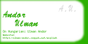 andor ulman business card